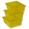 Romanoff Double Stowaway Storage Tote Tray, Yellow, Polypropylene, 3 PK 13103 - alternate 1